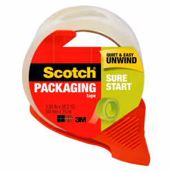 Scotch Sure Start Shipping Packaging Tape  1.88""x 38.2 yd  Designed for Packing  Shipping and Mailing  Quiet Unwind  No Spli ...