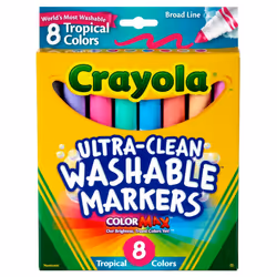 Crayola Washable Markers Assorted Tropical Colors 8 Count