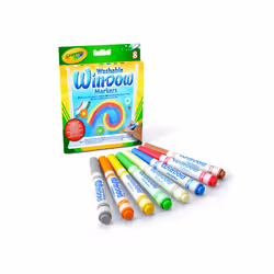 Crayola Window Markers (8 Count) Washable Window Markers for Kids Works On Glass Surfaces Fun Gifts for Kids