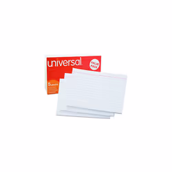 Universal 47255 Ruled Index Cards  5 x 8  White  500/Pack