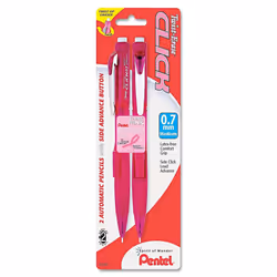 Pentel PD277TBP2PBC Pink Ribbon Twist-Erase CLICK Mechanical Pencil  0.7 mm  2/Pack