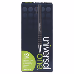 Universal UNV15510 1 mm Black Barrel Retractable Ballpoint Pens - Medium  Black (1 Dozen)