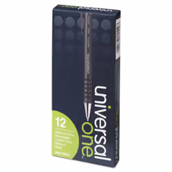 Universal UNV15510 1 mm Black Barrel Retractable Ballpoint Pens - Medium  Black (1 Dozen)