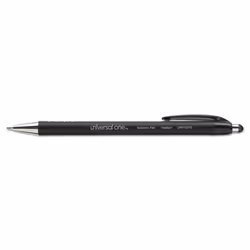 Universal UNV15510 1 mm Black Barrel Retractable Ballpoint Pens - Medium  Black (1 Dozen)
