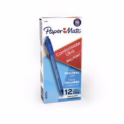 Paper Mate 6310187 ComfortMate Retractable Ballpoint Pens Medium Point Blue 12 Count
