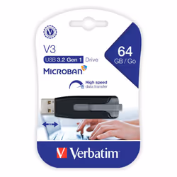 49174 64GB V3 Store 'n' Go USB 3.0 Flash Drive - Grey