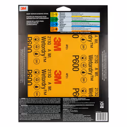 3M Wetordry Sandpaper  32036  600 Grit  9 in x 11 in  5 Sheets Per Pack