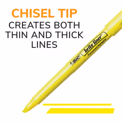 BIC Brite Liner Highlighters  Chisel Tip  12-Count Pack of Blue Highlighters  Ideal Highlighter Set for Organizing and Coloring