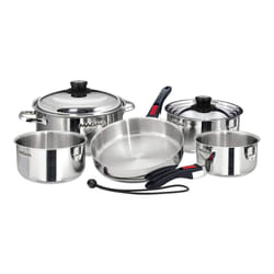 Magma Products  A10360LIND  10 Piece Gourmet Nesting Stainless Steel Cookware Set  Induction Cooktops  Silver