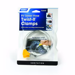 Camco 39553 RV Sewer Hose 3"" Twist-It Clamps - Pack of 2