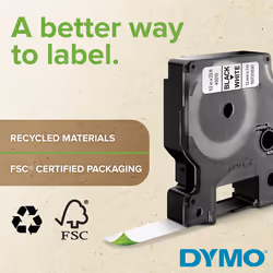 DYMO IND Heat-Shrink Tube Labels - 19mm x 1,5m