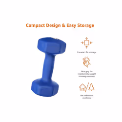 Amazon Basics Neoprene Dumbbell Pair, 10kgs 2 x 5 kg, Blue