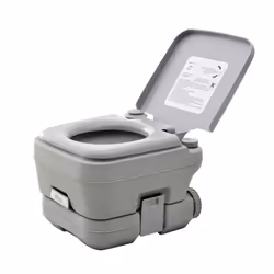 HOMCOM 10L Portable Travel Toilet Outdoor Camping with 2 Detachable Tanks Grey