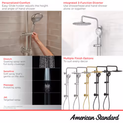 American Standard 1029070000 Spectra Versa Retrofit Shower System with Rain Showerhead  18 GPM  Polished Chrome