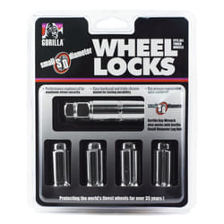 gorilla Automotive 26641SD 14mm x 150 Thread Size chrome Finish Small Diameter Duplex Wheel Lock  Set of 4