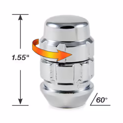 Gorilla Automotive (71631X) 12mm x 1.50 Thread Size Acorn Chrome X2 Wheel Lock  (Pack of 4)
