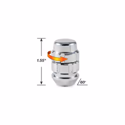 Gorilla Automotive (71641X) 14mm x 1.50 Thread Size Acorn Chrome X2 Wheel Lock  (Pack of 4)