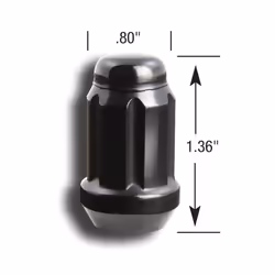 Gorilla Automotive 21123BC Small Diameter Acorn Black 5 Lug Kit (12mm x 1.25 Thread Size) - Pack of 20