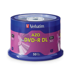 Verbatim DVD+R DL 8.5GB 8X with Branded Surface - 50pk Spindle  50 - D