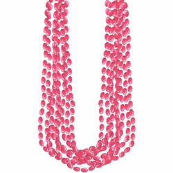 Pink Metallic Bead Necklaces - 30 (Pack of 8) - Stunning Party Accessory Perfect for Celebrations and Costume Events