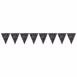 Amscan 9901178, Party streamers, Foil, Black, Birthday, 3.96 m, 215 mm