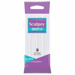 Sculpey III Polymer Oven-Bake Clay White Non Toxic 1 lb. bar great for modeling sculpting holiday DIY mixed media and ...