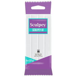 Sculpey III Polymer Oven-Bake Clay  White  Non Toxic  1 lb. bar  great for modeling  sculpting  holiday  DIY  mixed media and school projects. Great f