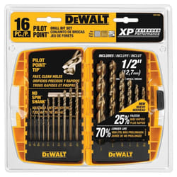 DEWALT - DEW-DW1956 Drill Bit Set with Pilot Point  16-Piece (DW1956)