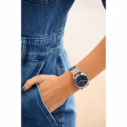Citizen Women's Eco-Drive Dress Classic Watch in Stainless Steel  Blue Dial (Model: FE7090-55L)