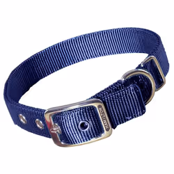 Hamilton Thick Nylon Deluxe Dog Collar  1-Inch by 24-Inch Double  Navy Blue