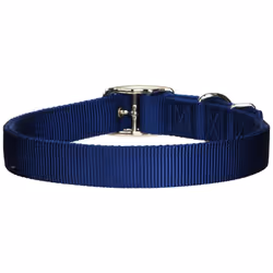 Hamilton Double Thick Nylon Deluxe Dog Collar 1-Inch by 26-Inch Navy Blue