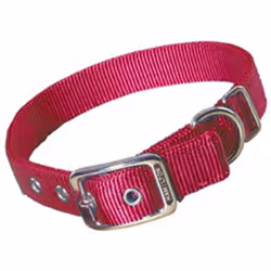 Hamilton Double Thick Nylon Deluxe Dog Collar  1-Inch by 32-Inch  Red