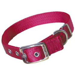 Hamilton Double Thick Nylon Deluxe Dog Collar  1-Inch by 32-Inch  Red