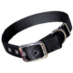 Hamilton Double Thick Nylon Deluxe Dog Collar  1-Inch by 32-Inch  Black