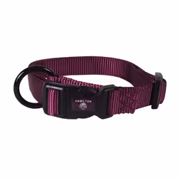 Hamilton Adjustable Nylon Dog Collar Wine 5/8"""" x 12-18""""