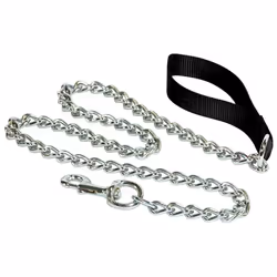 Hamilton 4' Extra Heavy Chain Dog Lead with Black Nylon Handle