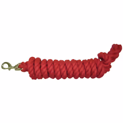 Hamilton Cotton Lead with Brass-Plated Bolt Snap Red 3/4"" Thick x 1