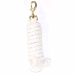 Hamilton Cotton Lead with Brass-Plated Bolt Snap White 3/4"" Thick x