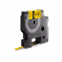 DYMO IND Heat-Shrink Tube Labels - 6mm x 1,5m, Black on yellow, Black on yellow, -55 - 135 °C, UL 224, MIL-STD-202G, MIL-8153 ...