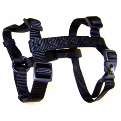 Hamilton Adjustable Comfort Nylon Dog Harness  Black  3/8"""" x 10-16""""