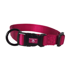 Hamilton Adjustable Nylon Dog Collar  Raspberry  5/8"""" x 12-18""""