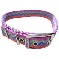 Hamilton Double Thick Nylon Deluxe Dog Collar  1-Inch by 20-Inch  Weave Multi-Pattern  Lavender