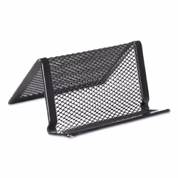 Universal Mesh Metal Business Card Holder Holds 50 2.25 X 4 Cards 3.78 X 3.38 X 2.13 Black