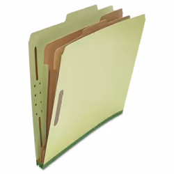 Universal 10271 Pressboard Classification Folder Letter Six-Section Green 10/Box