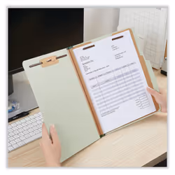 Universal 10271 Pressboard Classification Folder  Letter  Six-Section  Green  10/Box
