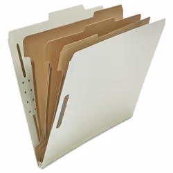 Universal 10292 Pressboard Classification Folder Letter Eight-Section Gray (Box of 10)