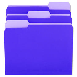 Universal UNV10505 Deluxe Colored Top 1/3-Cut Tabs Letter Size File Folders - Violet/Light Violet (100/Box)