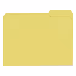 Universal UNV16164 Reinforced 1/3-Cut Assorted Top-Tab File Folders - Letter Size, Yellow (100/Box)
