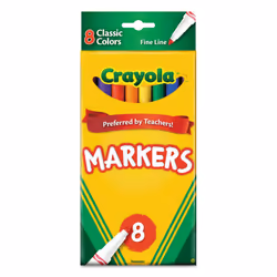 Crayola 587709 Non-Washable Markers Fine Point Classic Colors 8/Set