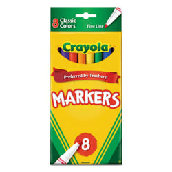 Crayola 587709 Non-Washable Markers  Fine Point  Classic Colors  8/Set